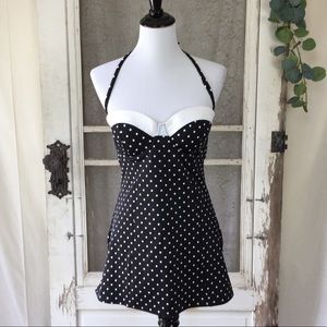 SPANX Dresskini Retro Polka Dot Swim Tankini Top